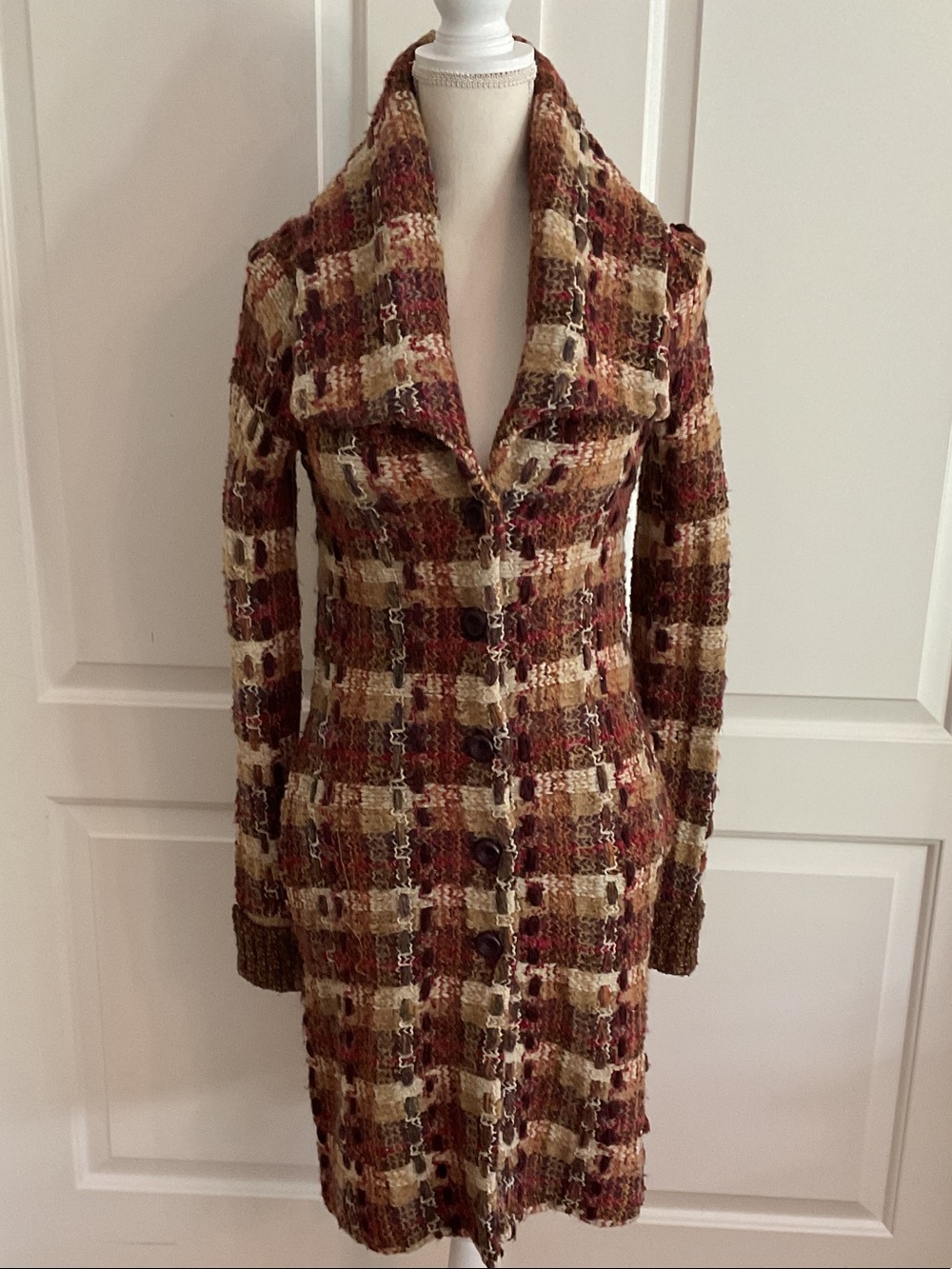 Anthro/Charlie & Robin Marled Tweed Coat